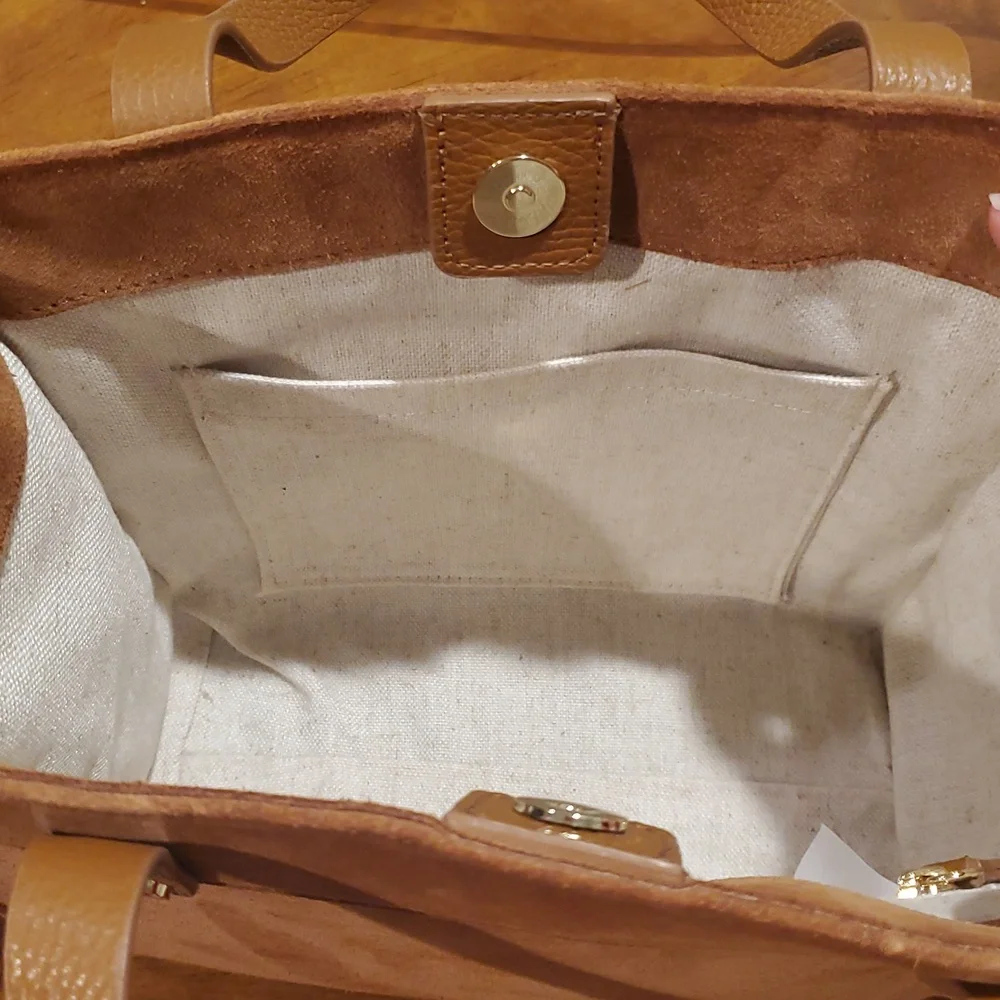 Mark & Graham caramel suede